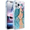 Capa de celular de menina fashion com desenho para iPhone 15