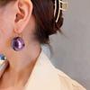 Brincos de Pérola Grande Exagerados Retrô Estilo Hong Kong Brincos de Nicho Roxo Personalizados para Mulheres Brincos para Mulheres