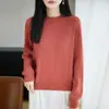 Suéter de punto trenzado ajustado de cuello medio para mujer, otoño e invierno, retro, simple, adelgazante, versátil, suéter de punto, top base