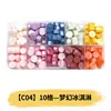 Perlas de cera octogonales, 100 estilos en compartimentos separados, perlas de cera para sellos de cera, empaque de caja de color mixto, venta al por mayor