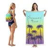 Toalla de playa plegable de gran tamaño 80X160, toalla de baño estampada, toalla de playa integrada, bolsa integrada, portátil