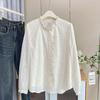Camisa Elegante Jacquard de Manga Larga Talla Grande Temporada Otoño 2026 Camisa con Cuello de Encaje para Mujeres Talla Grande 100kg 648