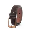 Cinturón de Cuero para Negocios Hebilla de Pin Cinturón de Piel Sintética para Hombre Moda Vintage Casual Cinturón para Hombre