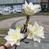 Nova flor de magnólia com simulação de toque manual 3D, 3 cabeças, toque de mola, magnólia, moda nacional, casamento, decoração macia, flor artificial, atacado
