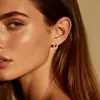 Brincos de Prata Esterlina S925 Europeus e Americanos de Alta Qualidade, Simples, Redondos, com Moissanita para Mulheres, com Design Geométrico Personalizado, Brincos Versáteis e Brilhantes