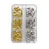 Decoraciones Metálicas de Mariposa para Uñas de 6 Rejillas Delgadas Populares Transfronterizas Plata 3D Mariposas Pequeñas Accesorios de Rhinestone para Uñas Desgastables DIY