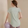Ropa de Yoga de Nuevo Estilo para Mujer, de Longitud Media, que Cubre la Cadera, Camiseta Adelgazante de Manga Corta, Top Deportivo para Correr, Ropa de Fitness para Verano