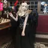 Disfraz de Halloween para Mujer, Vestido Largo de Novia Fantasma Diablo Oscuro, Disfraz de Ángel, Disfraz de Elfo, Disfraz de Vampiro Horror Zombi