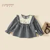 Roupas de Outono para Meninas Camisa 2026 Novo Estilo Bebê Menina Estilo Coreano Casual Camisa Boneca Estilo Primavera e Outono Roupas Florais Infantis Tendência