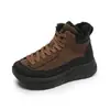 KA6662 Botas Martin para Mujer de Exterior, Colección Otoño 2026 Nueva, Diseño Color-Block, Suela Gruesa, Antideslizantes, Botas de Senderismo, Caña Alta, Botas de Trabajo, Botines