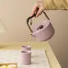Tetera de Cerámica Morada de Una Olla Dos Tazas Gran Capacidad Separación de Agua y Té Set de Té Kung Fu Tetera de Gama Alta Taza de Té