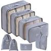 Bolsa de almacenamiento de viaje transfronterizo traje de almacenamiento de viaje de 8 piezas traje de 9 piezas bolsa de almacenamiento para clasificación de ropa al por mayor