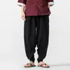 2025 Nuevos Pantalones de Linterna Sueltos Estilo Chino Primavera y Verano Hanfu Leggings sin Monje Estilo Chino Pantalones Holgados para Hombre