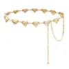 Cadena de Cintura Bohemia Vintage de Hojas Oscuras para Mujer, Elegante y Versátil Accesorio de Cinturón Metálico para Vestidos