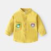 Moderna Camisa Infantil Casual Estilo Coreano Algodón Cuello Campana Camisa Infantil 2026 Otoño Camisa Suave de Manga Larga para Niños