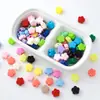 Contas de flor de ameixeira, contas de flor de cinco pétalas, acessórios para bolsa DIY, chaveiros, correntes para celular, joias de dopamina, contas soltas atacado