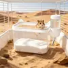 Baño para Hámster Casa de Baño Escondite con Escalera, Inodoro y Recipiente para Arena de Doble Propósito Grande para Hámsteres Dorados
