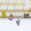 Colar de Contas Redondas Pequenas Série Gestos AliExpress Colar Criativo de Contas Redondas Desenho Animado Colar Elegante Versátil Joias da Moda