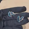 Pendientes de Moda de Lujo Ligero Calados con Forma de Abanico Completamente Incrustados con Diamantes para Mujer, Collar Personalizado de Estilo de Gama Alta, Accesorios de Circonita Ultra Brillantes de Nicho