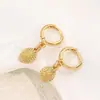 Brincos Redondos de Luxo Retro Criativos Moda Brincos Redondos Banhados a Cobre Ouro 18K Real Brincos de Alta Qualidade