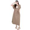 Toma real en stock primavera y verano 2025 nuevo/sencillo letra talla grande vestido cintura suelta vestido camiseta OP