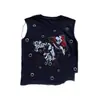 Transfronterizo Estilo Americano Y2K Verano Retro Calle Alta Abotonada Estampada Diseño Personalizado Harajuku Gótico Oscuro Camiseta sin Mangas