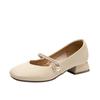 Zapatos de una sola capa ZHR para mujer, novedad de verano 2023, estilo francés, elegantes, de tacón bajo y chic, Mary Jane, originales, informales, combinables.