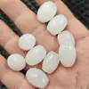 Jade Blanco Hotan Xinjiang Seda Dorada Passepartout de Jade Cuentas Sueltas Jade de Roca de Cuarzo Blanco Grasa de Cordero Cuentas para Joyería Ovaladas de Arroz
