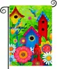 Bandera de jardín de poliéster de doble cara de 30x45 cm para primavera, decoración de patio, hecha bajo pedido en stock