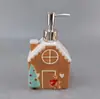 Decoración Creativa de Cerámica para Baño Navideño Decoración de Pan de Jengibre Estilo Europeo Casa de Dulces Navideños Botella de Baño Pintada a Mano Botella Recargable