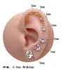 Brincos de Titânio de Grau Médico Rosqueáveis, Não Removíveis, Adequados para Dormir, Piercings de Osso da Orelha, Brincos de Diamante Brilhantes, Joias para Cartilagem da Orelha para Mulheres
