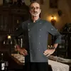 Ropa de Trabajo de Manga Larga para Chef Impermeable, Resistente al Aceite y al Desgaste Otoño e Invierno Hotel Panadería Cocina Catering Comedor Ropa de Cocina para Hombres