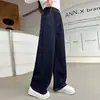Calça Jeans Wide Leg Feminina 2026 Outono Novo Estilo Calça Reta para Crianças Maiores, Calça Longa de Caimento Solto para Meninas, Tendência