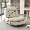 Sillón sofá individual, sofá cápsula espacial, sofá reclinable eléctrico giratorio para sala de estar, mecedora multifuncional de cuero WY