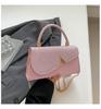 Bolsa de Mão Texturizada da Moda Feminina 2025 Verão Novo Estilo Brilhante Simples Bolsa de Ombro Estilo Estrangeiro Splicing Bolsa Quadrada Pequena