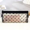 Nova Bolsa de Lápis Transparente de Malha Simples Estilo Japonês e Coreano Bolsa de Maquiagem Bolsa para Batom Bolsa de Material Escolar Bolsa de Lápis de Grande Capacidade