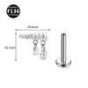 Novo piercing lábio unha 0,9 dentes F136 liga de titânio lua raio cone piercing lábio piercing orelha tragus zircônia 5A