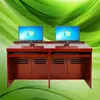 Mesa de Escritório Moderna com Tampo de Madeira Maciça Folheada Mesa com Tela Oculta Elevatória Mesa de Computador Escolar Espessa Estável