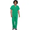 Traje de quirófano bordado personalizado transfronterizo de Amazon, traje de quirófano personalizado de moda con logo para hombres, uniforme para personal médico de hospital