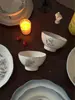 Cerâmica Francesa Cor Sob Esmalte Antigo Louça Prato de Jantar Prato Fundo Tigela de Arroz Tigela para Sopa de Macarrão Prato Fundo Comida Chinesa Casa