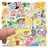 50 Pegatinas de Vibras Frescas de Verano, Pegatinas Impermeables para Decoración de Cuaderno DIY, Maleta