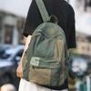 Mochila de Lona Retrô Masculina Estudante de Ensino Médio Japonês Casual Mochila com Combinação de Cores Cor Contrastante Nicho Bolsa para Estudante Universitário
