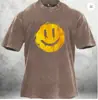 2025 Nueva Camiseta Básica Lavada y Desgastada Retro Europea y Americana Estampado Animal Casual Holgada de Manga Corta para Hombres y Mujeres