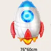 Tema de Anime Cumpleaños Infantil Astronauta Nave Espacial Cohete Globo de Película de Aluminio Diseño de Ciencia Ficción Globo Decorativo