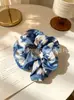 Gomas para el pelo satinadas florales estilo vintage, lindas gomas de tela de dibujos animados para mujer, accesorios al por mayor, al por mayor en stock