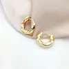 Pendientes Europeos y Americanos de Lujo Ligero Chapados en Oro, Diseño de Nicho, Pendientes de Aro Metálicos de Gama Alta, Pendientes de Oro Nuevos