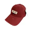 Retro Americano PARIS Bordado 3D Desgastado Sombrero de Sol Unisex Tendencia Callejera Versátil Gorra de Béisbol