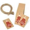 100 hojas/paquete etiqueta de agradecimiento etiqueta de decoración de regalo regalo festivo elevador con cuerda de cáñamo tarjeta hecha a mano diy