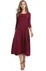 2025 Ropa de Mujer de Comercio Exterior Europeo y Americano Otoño/Invierno Transfronteriza Temperamento Casual Urbana Cuello Redondo Tipo de Falda Amplia Vestido Nuevo