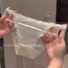 Flor de Cerejeira Romântica~Verão Brilhante Sexy de Cetim com Fenda Alta, Malha Leve e Respirável, Tanga Triangle Pura Desejo para Mulheres